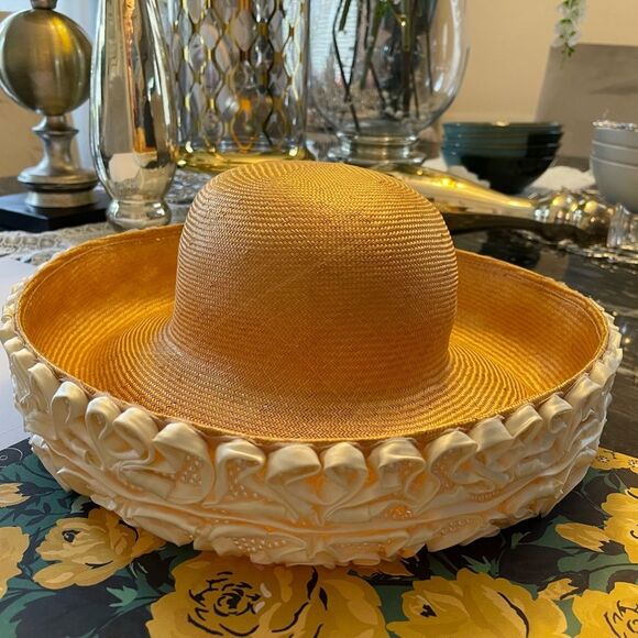 B. Michael Pearl Ribbon Embellished Straw Hat main image 6